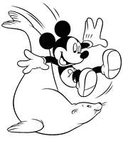 coloriage mickey avec une otarie